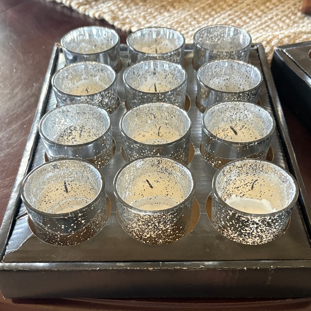 Silver Mercury Glass Tealight Candle Set - Home Accents